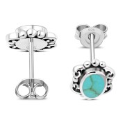 Turquoise Sterling Silver Stud Earrings, e371 